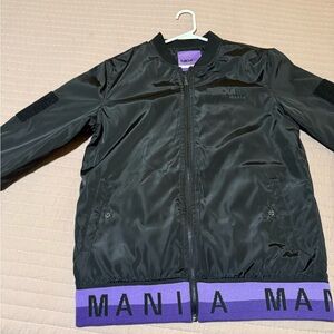 Mania Black and Purple Bomber Jacket